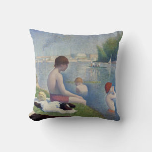 Cojín Decorativo Georges Seurat - Bañistas en Asnieres