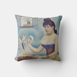 Cojín Decorativo Georges Seurat - Mujer joven empolvándose
