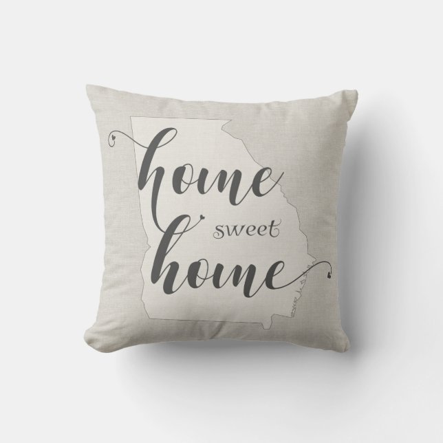 Cojín Decorativo Georgia - Hogar dulce estilo burlap (Anverso)