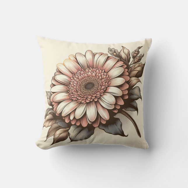 Cojín Decorativo Gerbera Daisy Pillow para la comodidad inspirada e (Anverso)