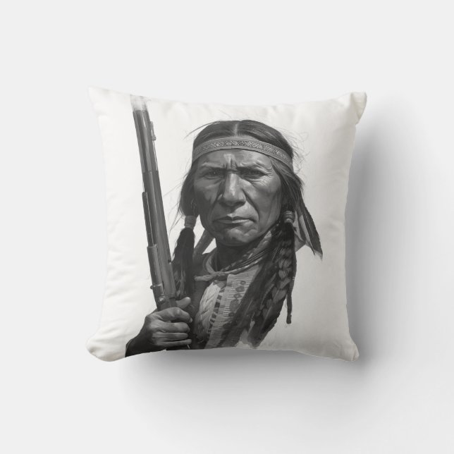 Cojín Decorativo Geronimo Blanco y Negro (Anverso)