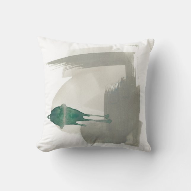 Cojín Decorativo Gestos de tierra - Gris y verde (Anverso)