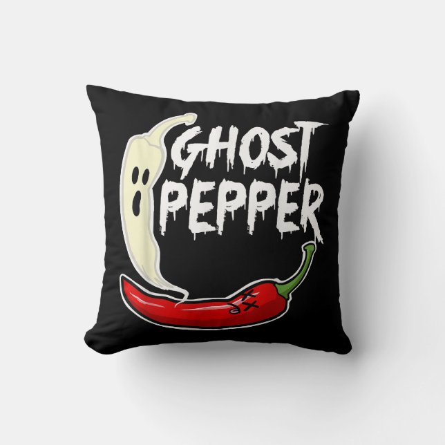 Cojín Decorativo Ghost Pepper Funny Spicny Hot Halloween Ghost Pepp (Anverso)