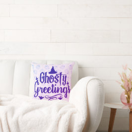 Cojín Decorativo Ghostly Greetings Pale Purple Halloween