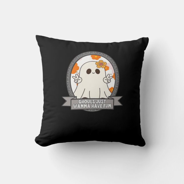 Cojín Decorativo Ghouls solo quiere divertirse con Sloth Halloween (Anverso)