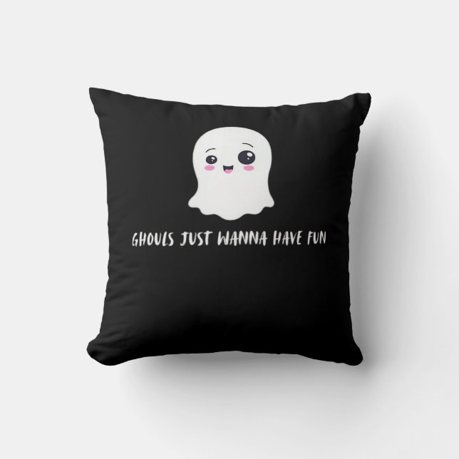 Cojín Decorativo Ghouls solo quiere tener una cita graciosa (Anverso)