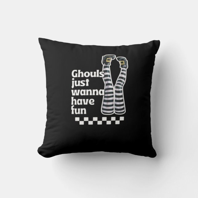 Cojín Decorativo Ghouls solo quieren divertirse con Halloween diver (Anverso)