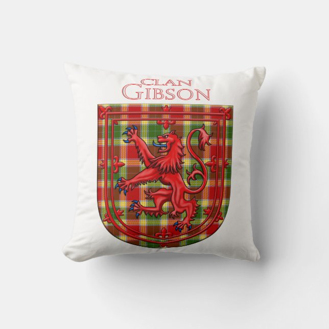 Cojín Decorativo Gibson Tartan Scottish Plaid Lion Rampant (Anverso)