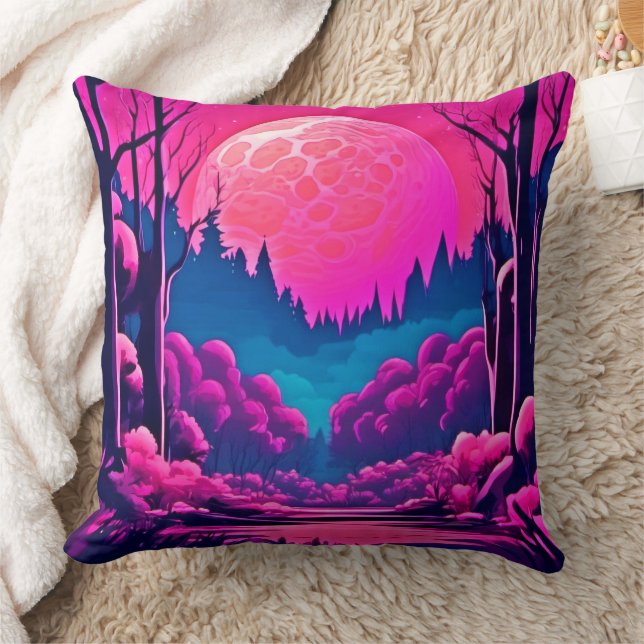 Cojín Decorativo Gigante arte de luna rosada (Manta)