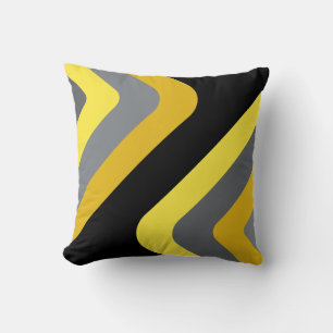 Cojín Decorativo Gigante Retro Diamantes Amarillo Gris