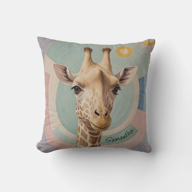 Cojín Decorativo Gigante suave: Pastel Giraffe (Anverso)
