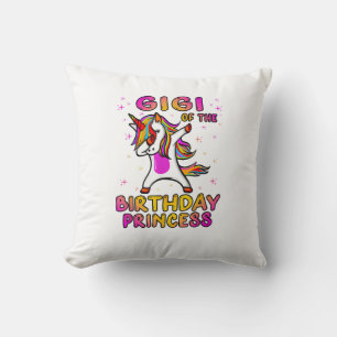 Cojín Decorativo Gigi de la niña de la princesa de cumpleaños - Abu