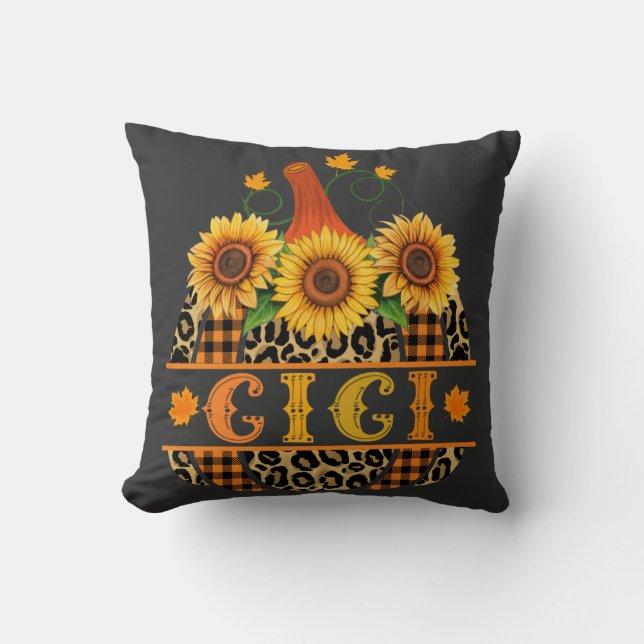 Cojín Decorativo GiGi Pumpkin Leopard Print Sunflower Buffalo Tapad (Anverso)