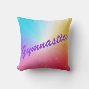 Cojín Decorativo Gimnasia Estrellas Arcoiris Pillow con su nombre!