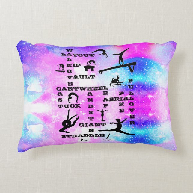 Cojín Decorativo Gimnasia Habilidades Crosswords Accent Pillow con  (Anverso)