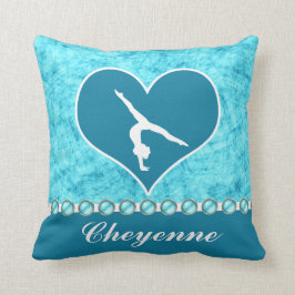 Cojín Decorativo Gimnasia hermosa personalizada de la turquesa