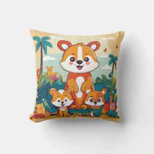 Cojín Decorativo Gimnasio de la jungla - Animales juguetones