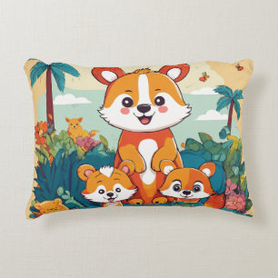 Cojín Decorativo Gimnasio de la jungla - Animales juguetones