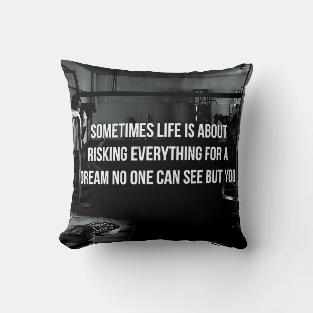 Cojín Decorativo Gimnasio de motivación de la aptitud (Anverso)