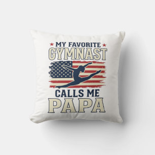 Cojín Decorativo Gimnasta Favorito Me Llama Papa Patriótico Vintage