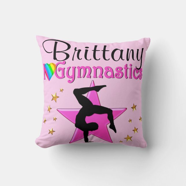 COJÍN DECORATIVO GIMNASTICA PERSONALIZADA PRECIOSA EN ROSA (Anverso)