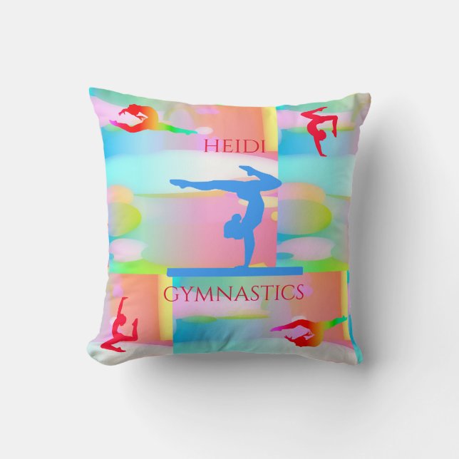 Cojín Decorativo GIMNASTICS camuflaje pastel arroja almohada. (Anverso)