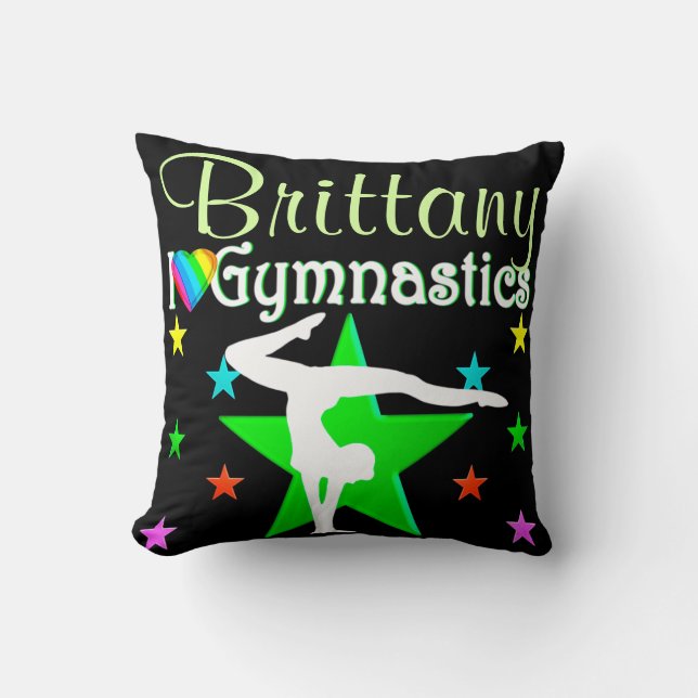 COJÍN DECORATIVO GIMNASTICS GREEN PERSONALIZADOS GORGEOUS (Anverso)