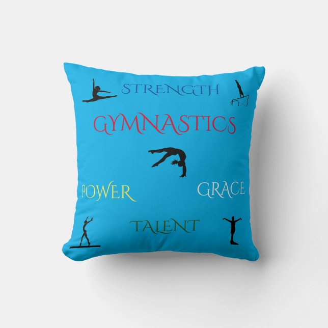 Cojín Decorativo GIMNASTICS personalizado lanzar almohada. (Anverso)
