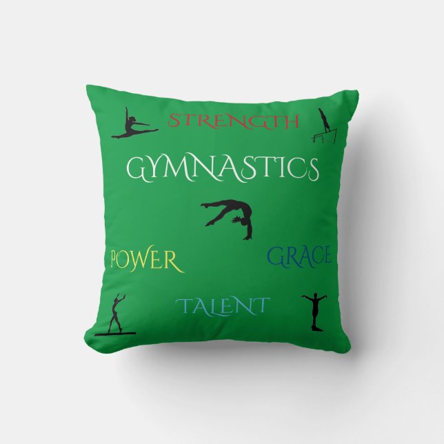 Cojín Decorativo GIMNASTICS personalizado lanzar almohada. (Anverso)