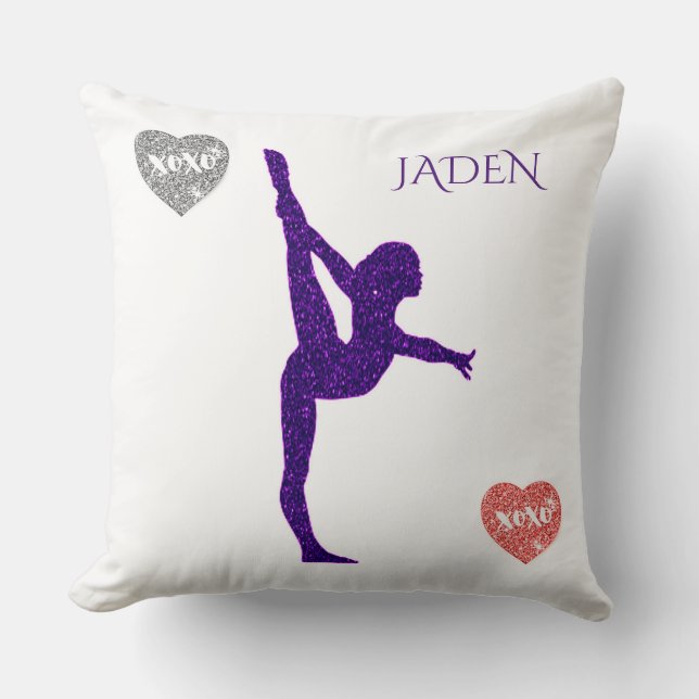 Cojín Decorativo GIMNASTICS personalizado lanzar almohada. (Anverso)