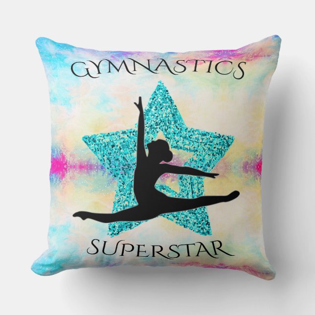 Cojín Decorativo GIMNASTICS personalizado tirar almohada. (Anverso)