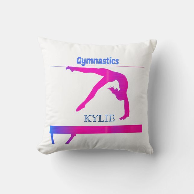 Cojín Decorativo GIMNASTICS tirar almohada.  ¡Nombre personalizado! (Anverso)