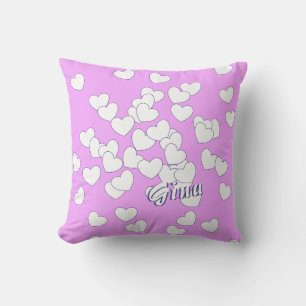 Cojín Decorativo Gina - Plantilla De Nombre Cute Rosa Con Corazón B