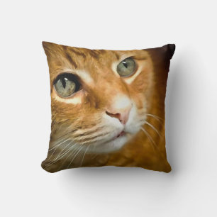 Cojín Decorativo Ginger Adorable Tabby Gato Posando Retrato Mascota