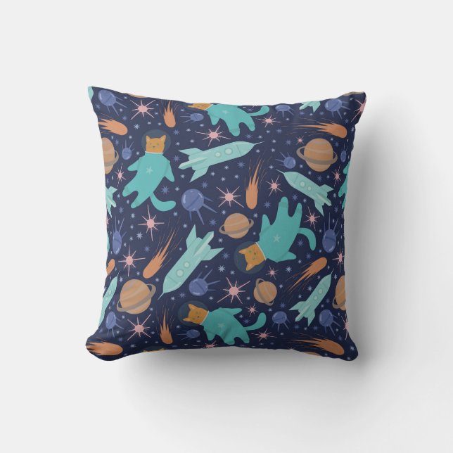 Cojín Decorativo Ginger cat en la aventura de la galaxia espacial (Anverso)