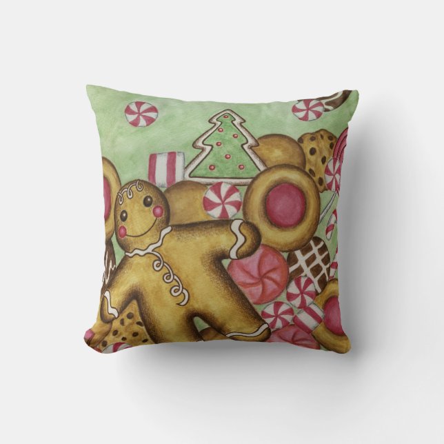 Cojín Decorativo Gingerbread Candy Cookie Pillow (Anverso)