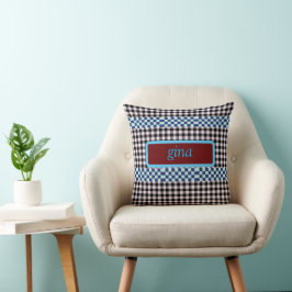 Cojín Decorativo Gingham a Cuadros Personalizado