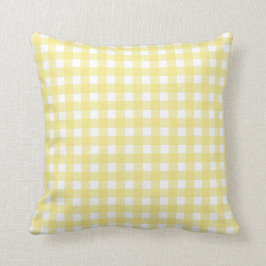 Cojín Decorativo Gingham blanco y amarillo pálido