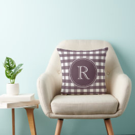 Cojín Decorativo Gingham blanco y púrpura
