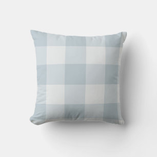 Cojín Decorativo Gingham de cuadros grandes azul en polvo