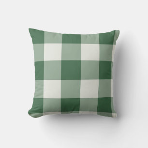Cojín Decorativo Gingham de cuadros grandes de búfalo verde bosque