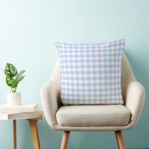Cojín Decorativo Gingham Morado Pastel