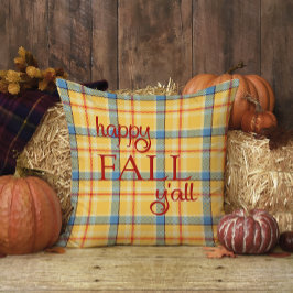 Cojín Decorativo Gingham Plaid Happy Fall