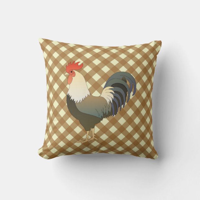 COJÍN DECORATIVO GINGHAM ROOSTER (Anverso)