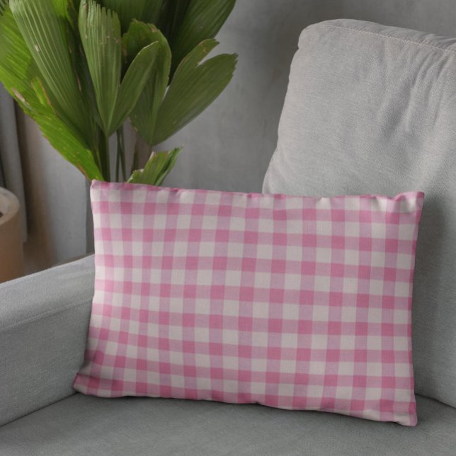 Cojín Decorativo Gingham Rosa Bebé (Subido por el creador)