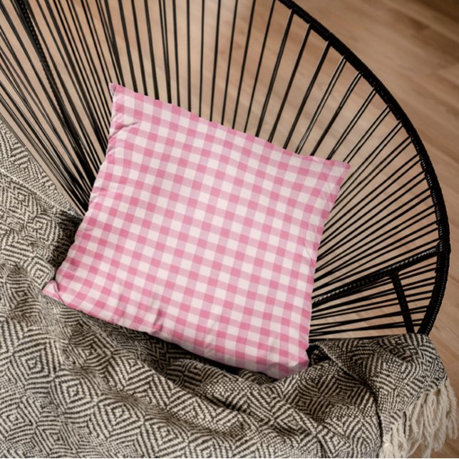 Cojín Decorativo Gingham Rosa Bebé (Subido por el creador)