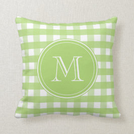 Cojín Decorativo Gingham verde y blanco fresco