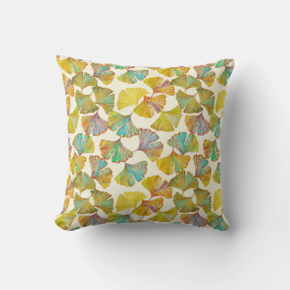 Cojín Decorativo Gingko Leaves: Arte Resumen de Flores
