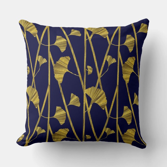 Cojín Decorativo ginkgo dorado (Anverso)