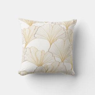 Cojín Decorativo Ginkgo Gold: Lujoso acuerdo de hojas